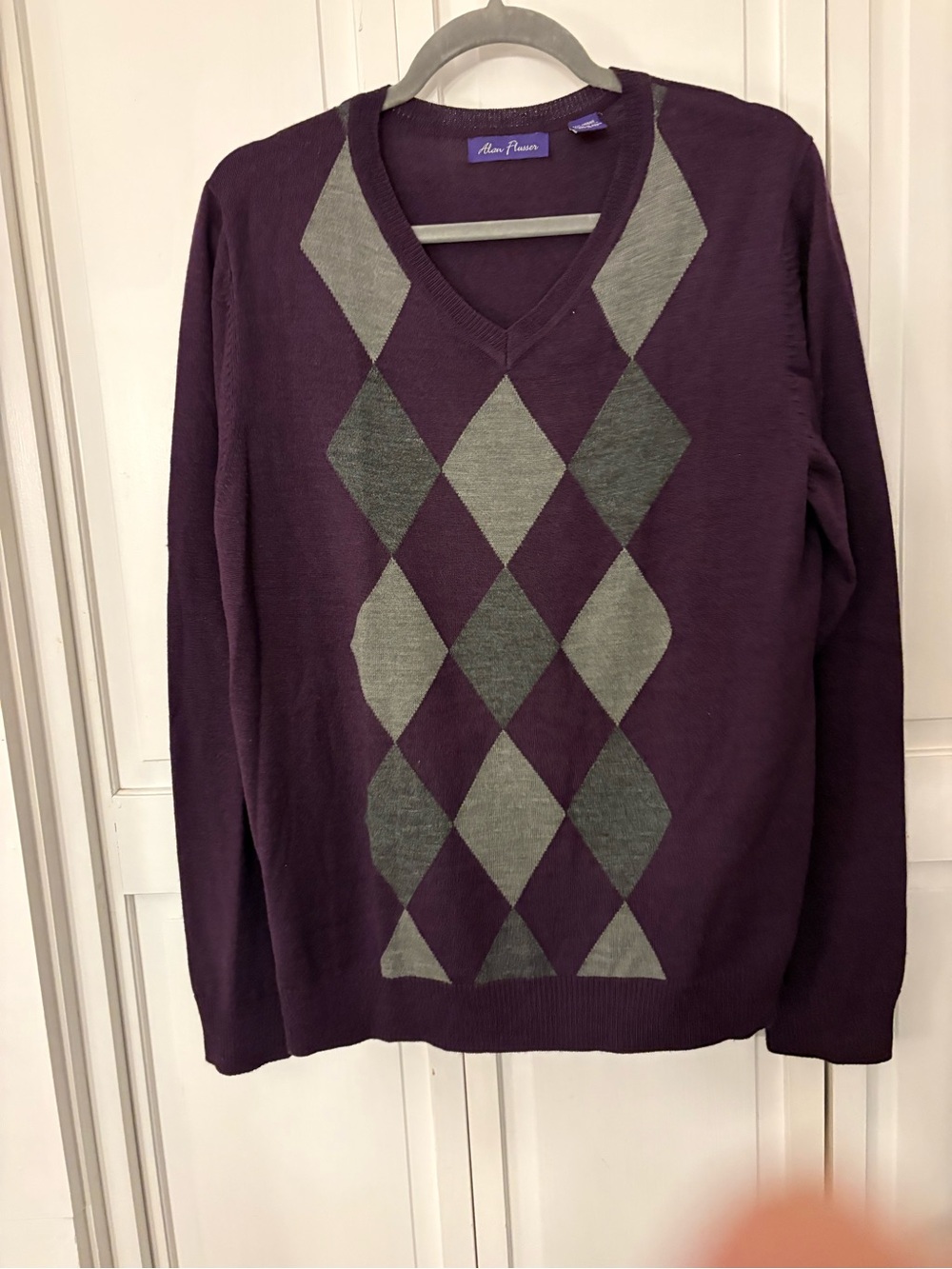 Alan Flusser Crewneck Sweater in Deep Plum
